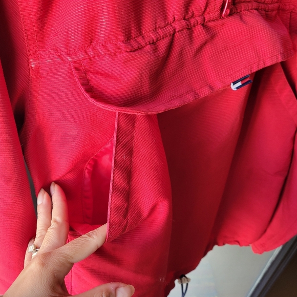 VINTAGE Tommy Hilfiger Tommy 90's/Y2K Red Anorak Jacket Size XS Hooded Zipper - Picture 4 of 16